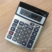 12 chiffres Calculatrices à double alimentation avec couvercle en aluminium (CA1206A)